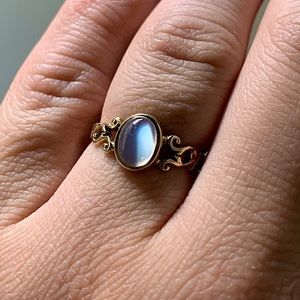 SOLDAntique/Vintage Moonstone Open Scrollwork Ring